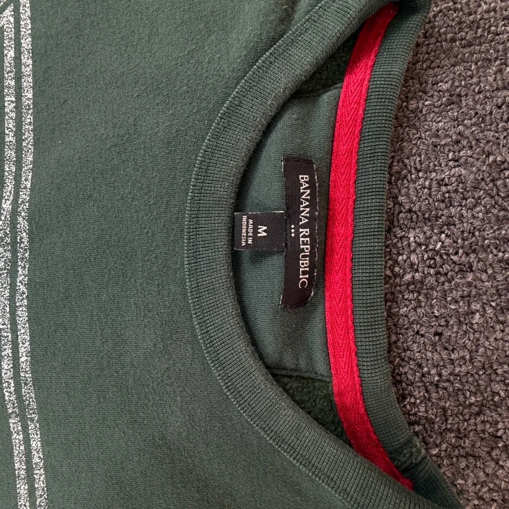 Banana Republic Mens Golf Crewneck Sweatshirt Green Preppy Graphic Pullover M